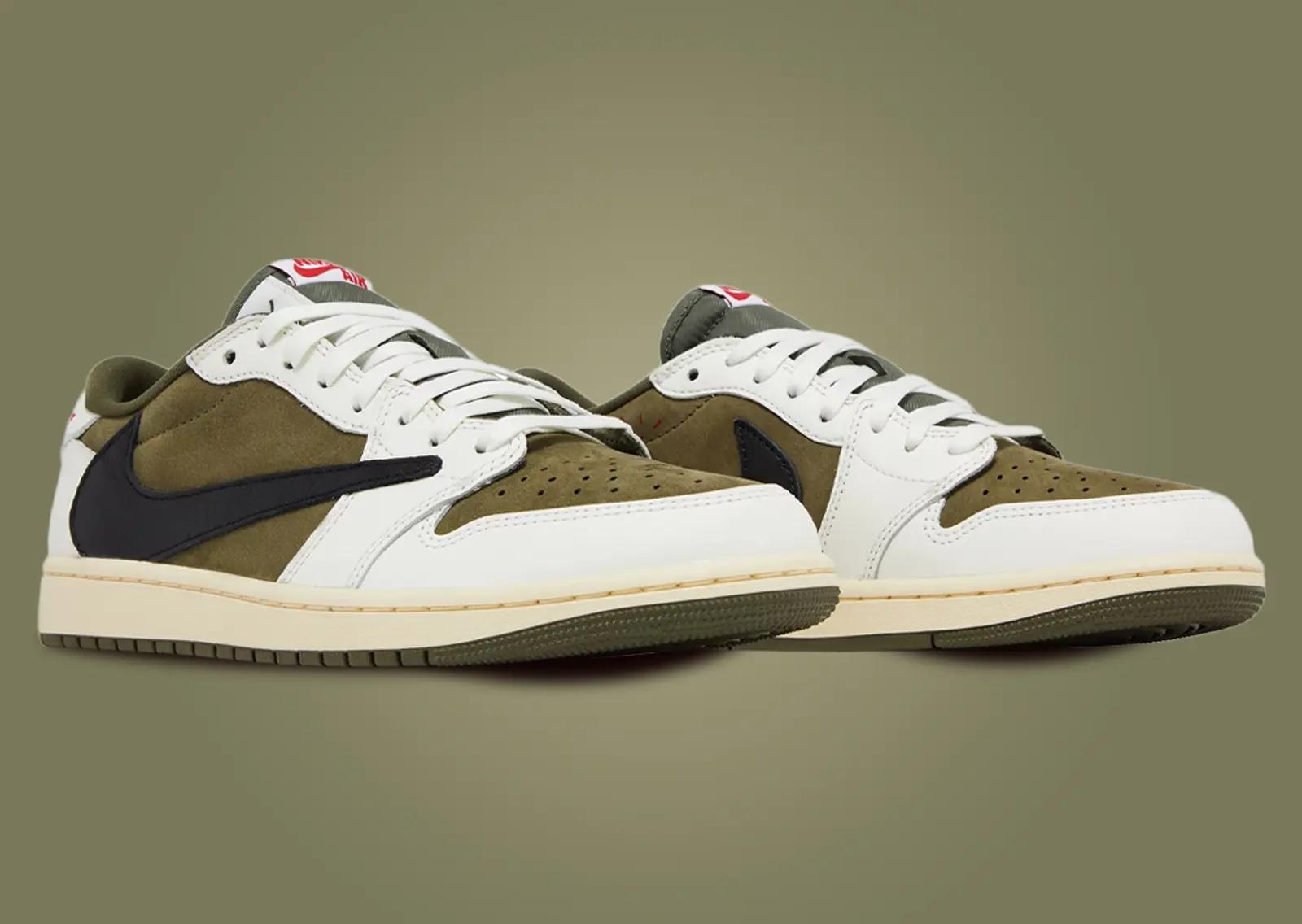 Travis Scott x Air Jordan 1 Retro Low OG Olive Alternate Angle