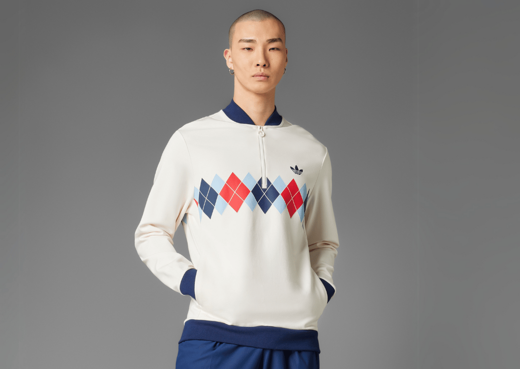 Argyle Printed 1/4-Zip Sweatshirt