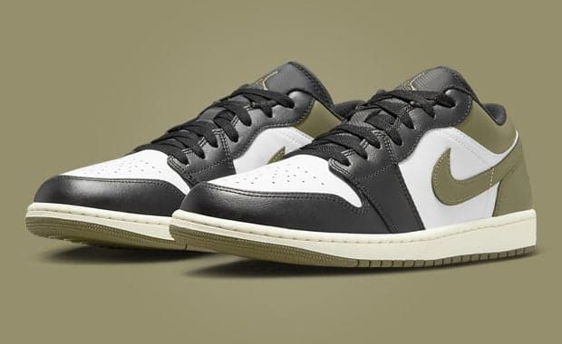 Air Jordan 1 Low Black Toe Medium Olive