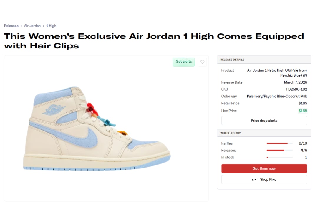 Air Jordan 1 Retro High Pale Ivory Psychic Blue