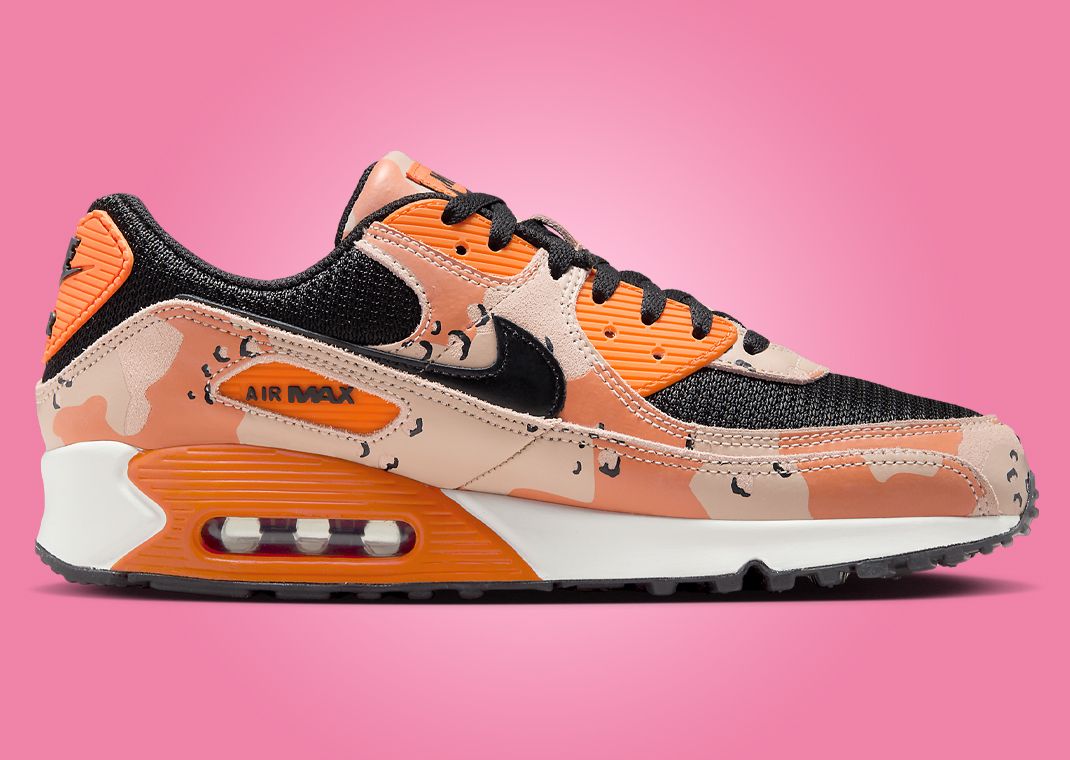 Nike Air Max 90 Camo Bio Beige Safety Orange Medial