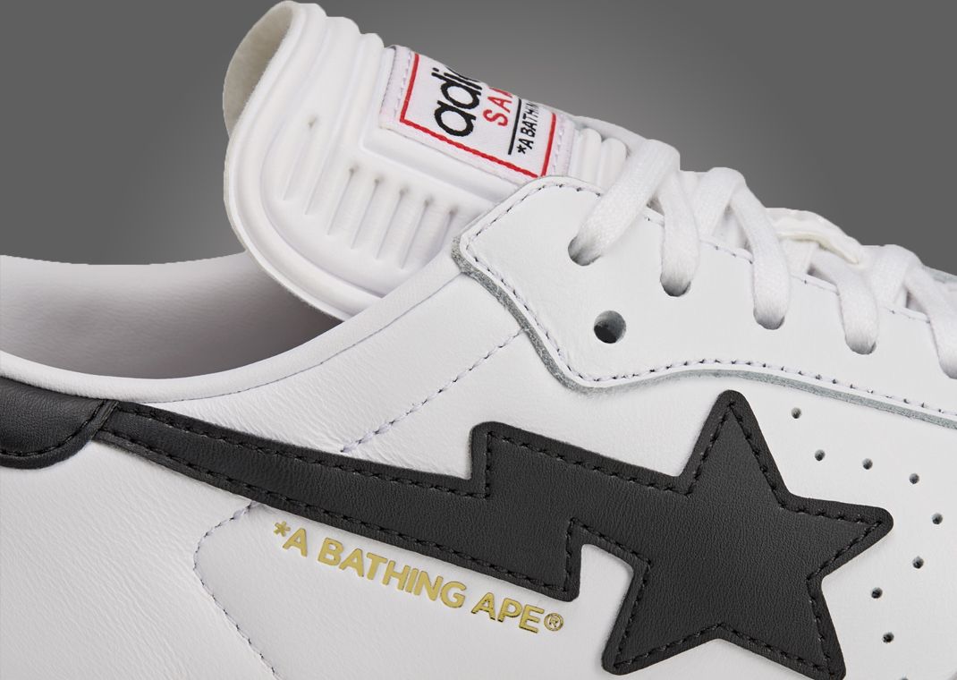 BAPE x adidas Samba White Black - Detail