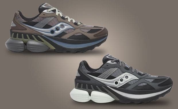 Saucony Grid NXT Brown Silver and Dark Grey Silver