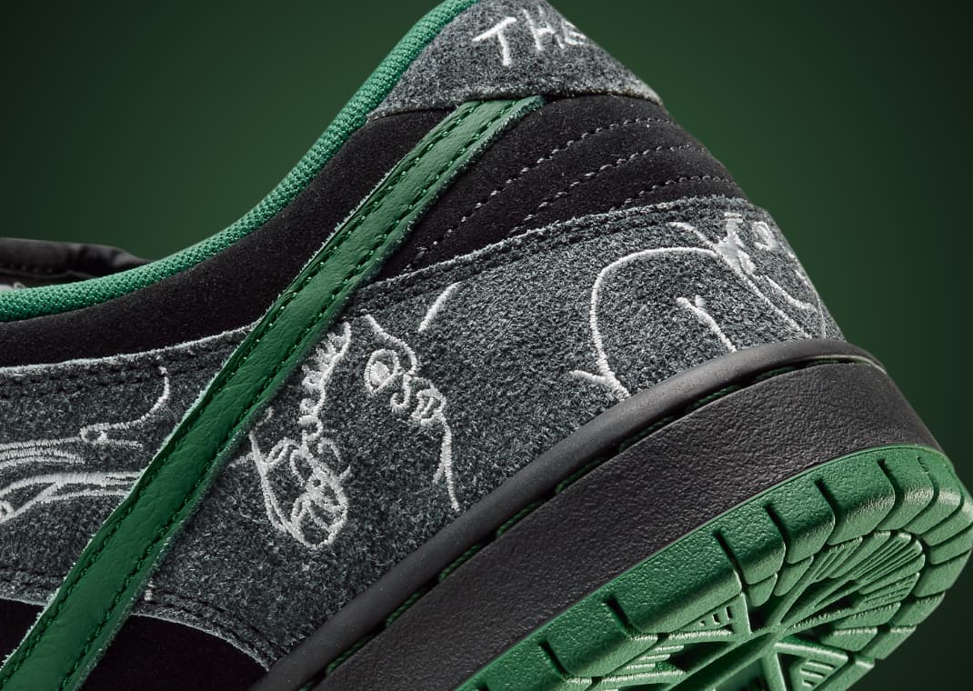 THERE Skateboards x Nike SB Dunk Low Detail