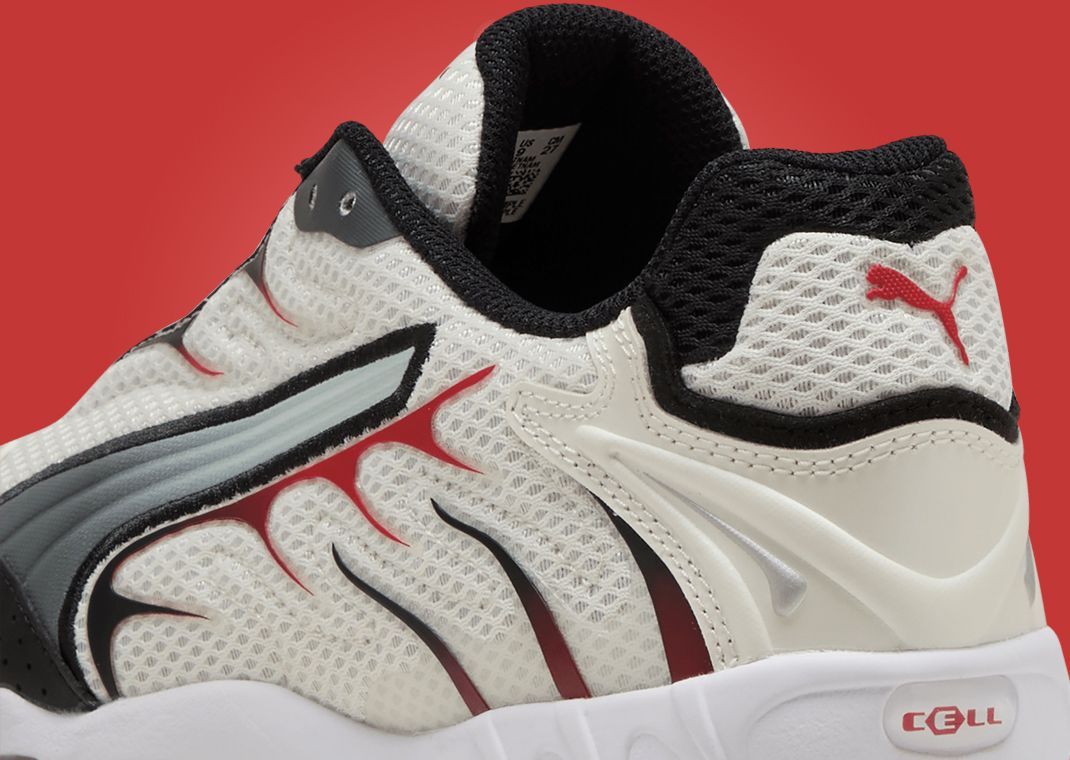 Puma Inhale White Black Red Heel