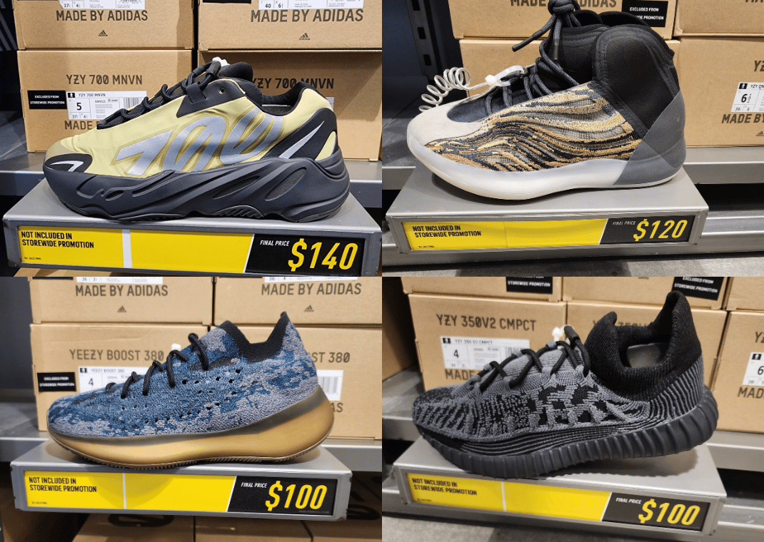 adidas Yeezy sneakers at an adidas outlet