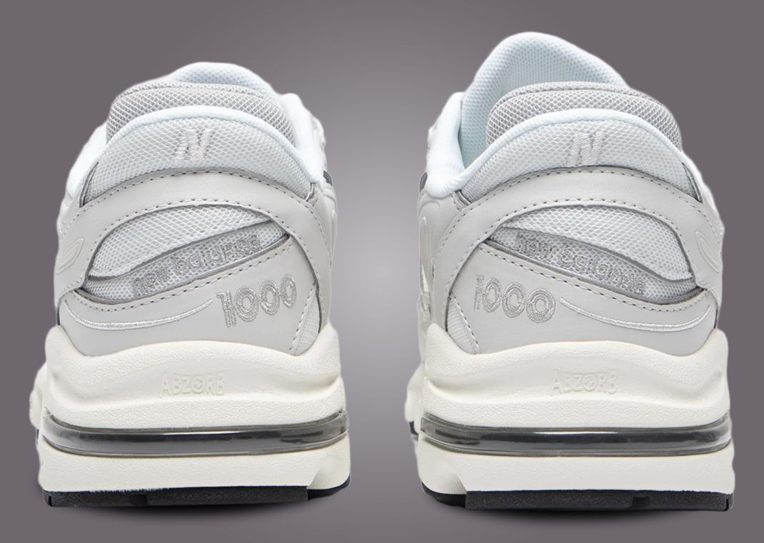 New Balance 1000 Grey Silver Heel