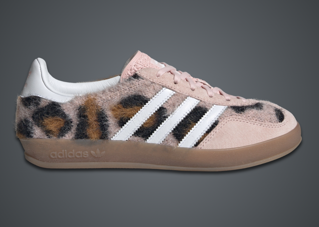 atmos Pink x adidas Gazelle Indoor Trinity Leopard Sand Pink Lateral