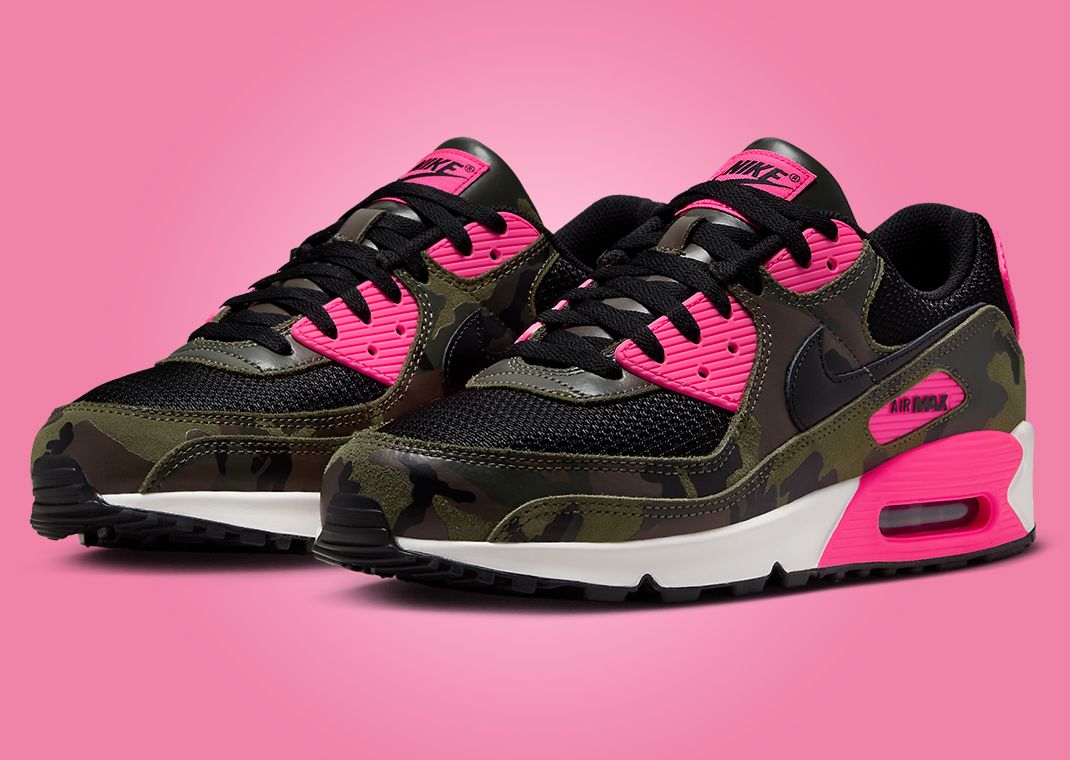 Nike Air Max 90 Camo Sequoia Hyper Pink Angle