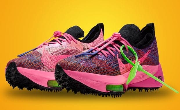 Virgil Abloh's Off-White Nike Air Zoom Tempo NEXT% Pink Glow Shock Drops