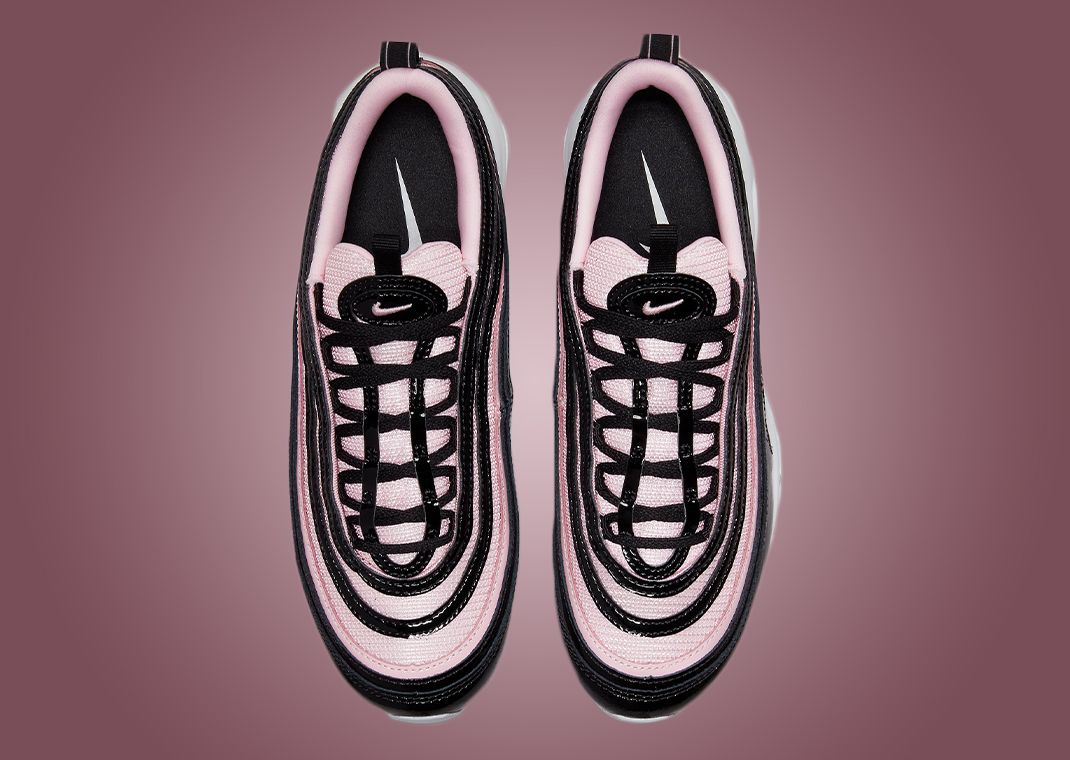 日本未入荷!★[NIKE]★AIR MAX 97 PINK VIOLET BLACK WHITE Glossy Patent Leather Covers This Nike Air Max 97