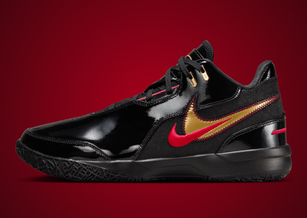 Nike LeBron NXXT Gen Ampd Black Metallic Gold University Red