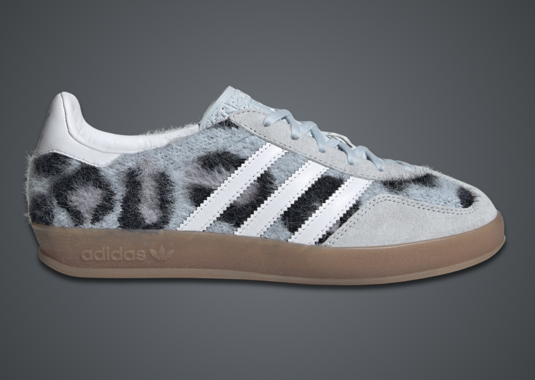 atmos Pink x adidas Gazelle Indoor Trinity Leopard Halo Blue Lateral