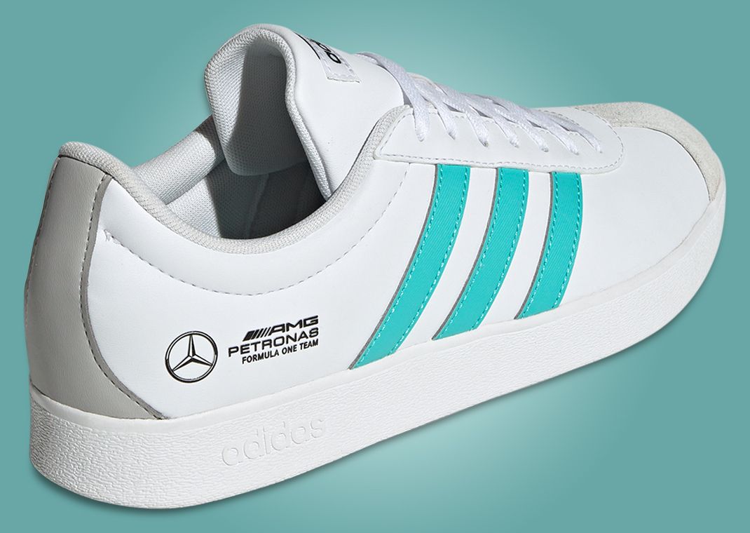 Mercedes AMG Petronas Formula One Team x adidas VL Court Cloud White Heel Angle