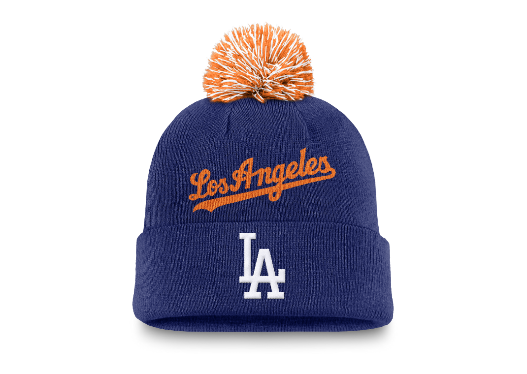 Los Angeles Dodgers Peak Men's Nike MLB Cuffed Pom Beanie