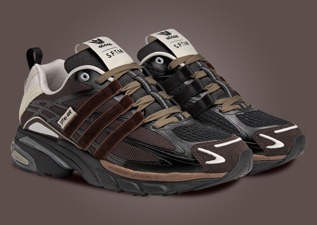 SFTM x adidas Adistar Cushion Core Black Dark Brown Angle