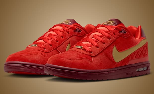 Nike SB Paul Rodriguez Zoom Air Low Sport Red Metallic Gold