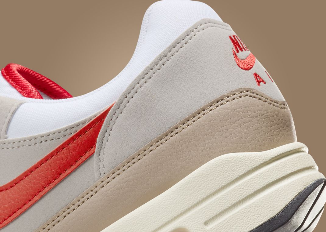 Nike Air Max 1 Cream II University Red Heel