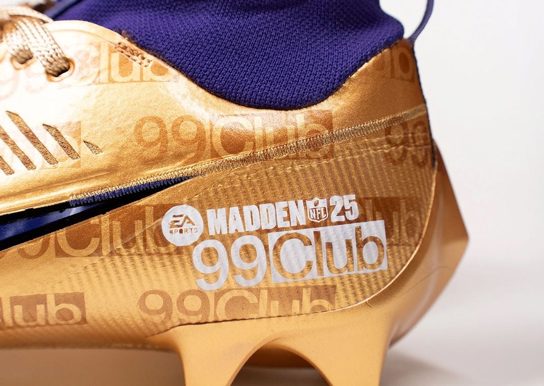 Lamar Jackson's custom Madden 25 99 Club cleats by Mache