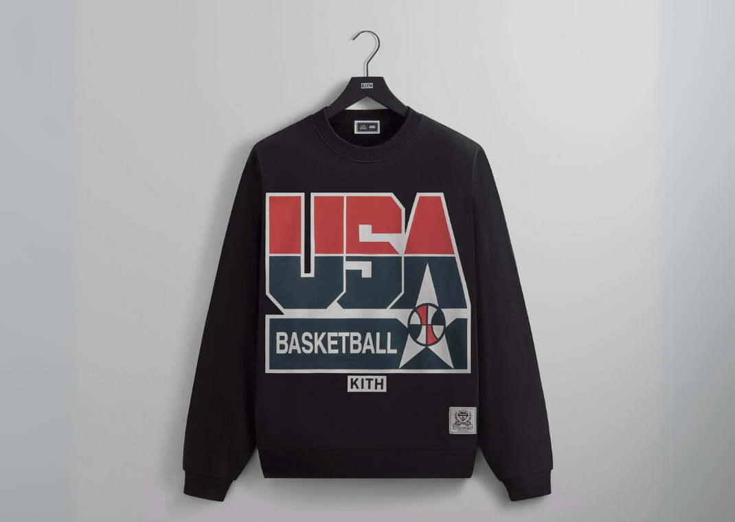 Kith for USA Basketball Legend Vintage Nelson Crewneck Black