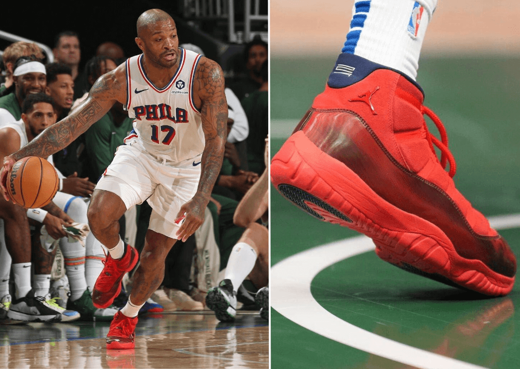 PJ Tucker In The Air Jordan 11 Red Sox PE