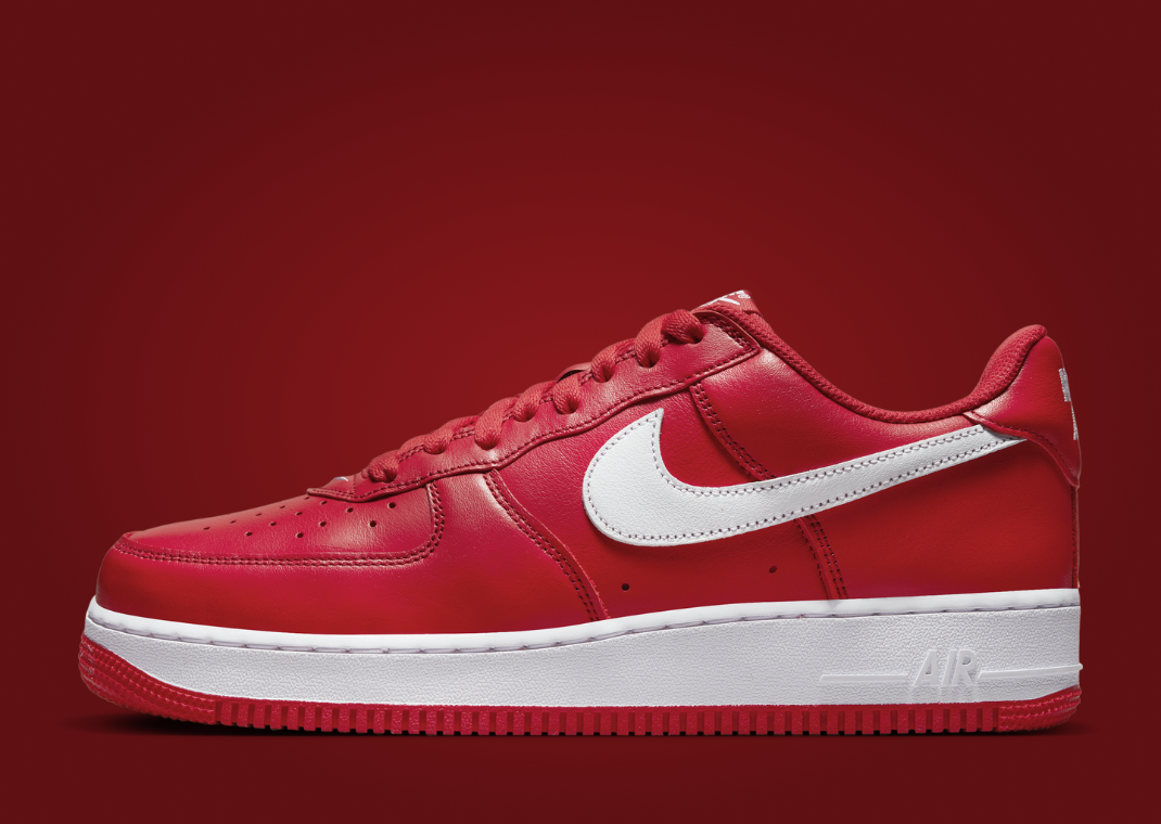 Nike Air Force 1 Low University Red White Lateral Side