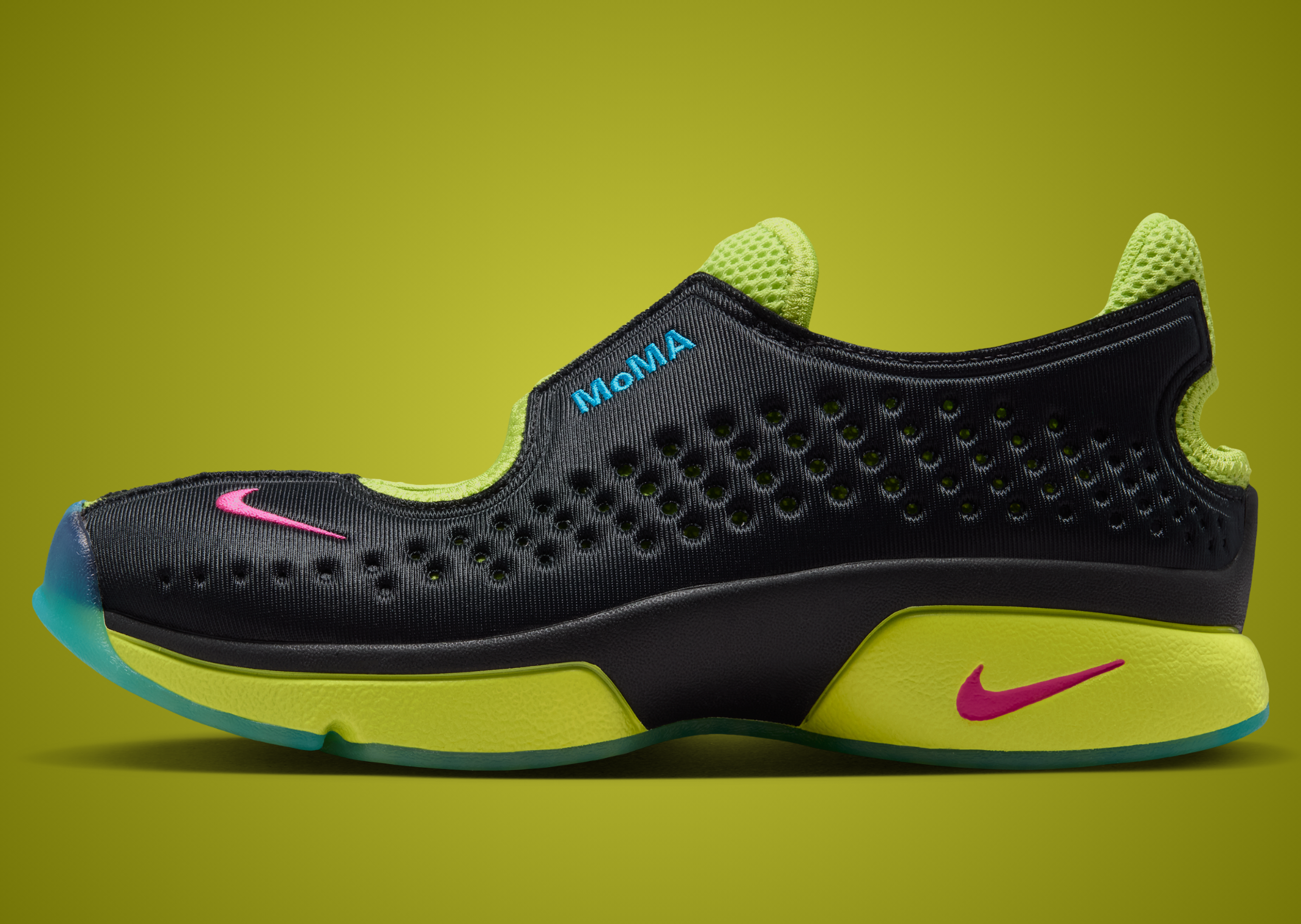 MoMA x Nike Air Rift 2 Black Light Fuchsia - Lateral