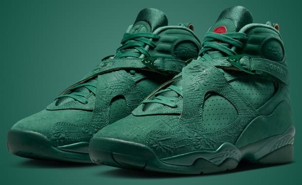 Jordan’s Latest Bin23 Pair Covers the Air Jordan 8 in Fir Green Perforations and Textured Print
