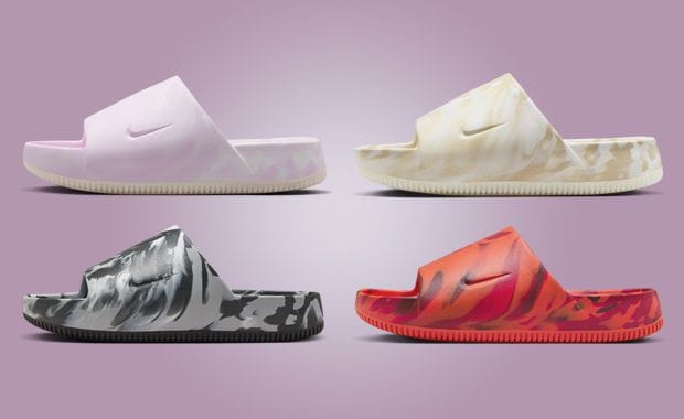 The Nike Calm Slide SE Pack Features Marbled Colorways