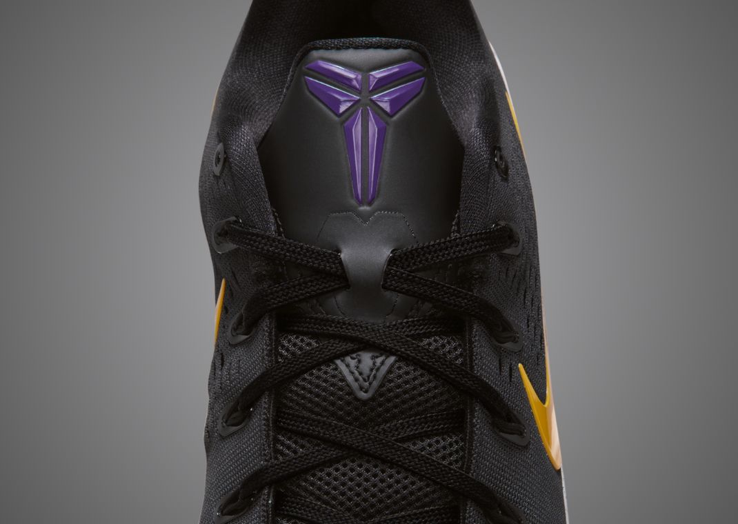 Nike Kobe 9 EM Low Protro Lakers Away Tongue Detail