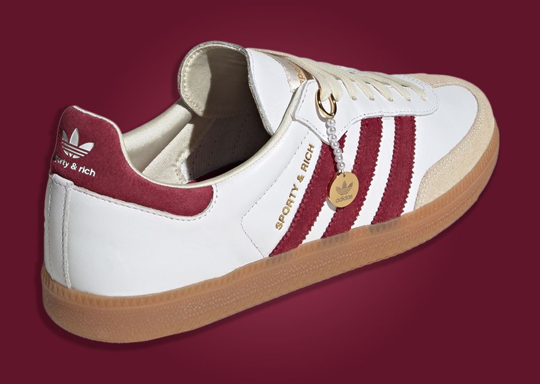 スニーカー Adidas xSporty&Rich Samba OG Cloud White Collegiate Burgundy Adidas x Sporty & Rich Samba OG Cloud White Collegiate