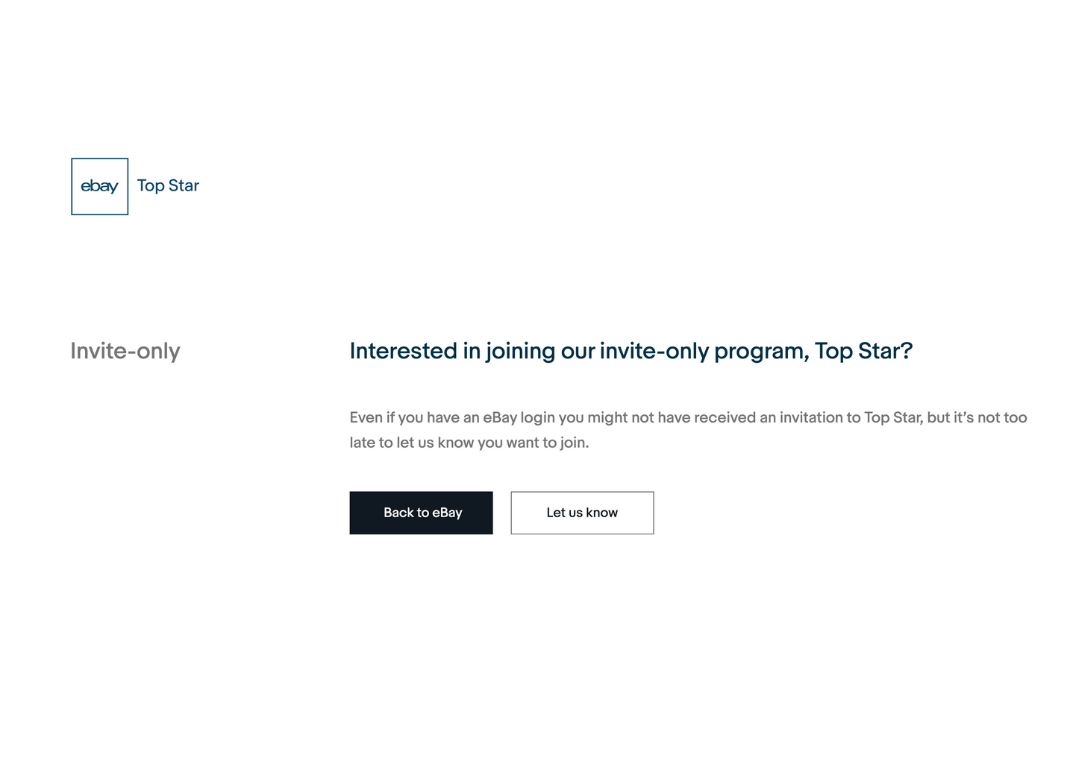 eBay Top Star landing page