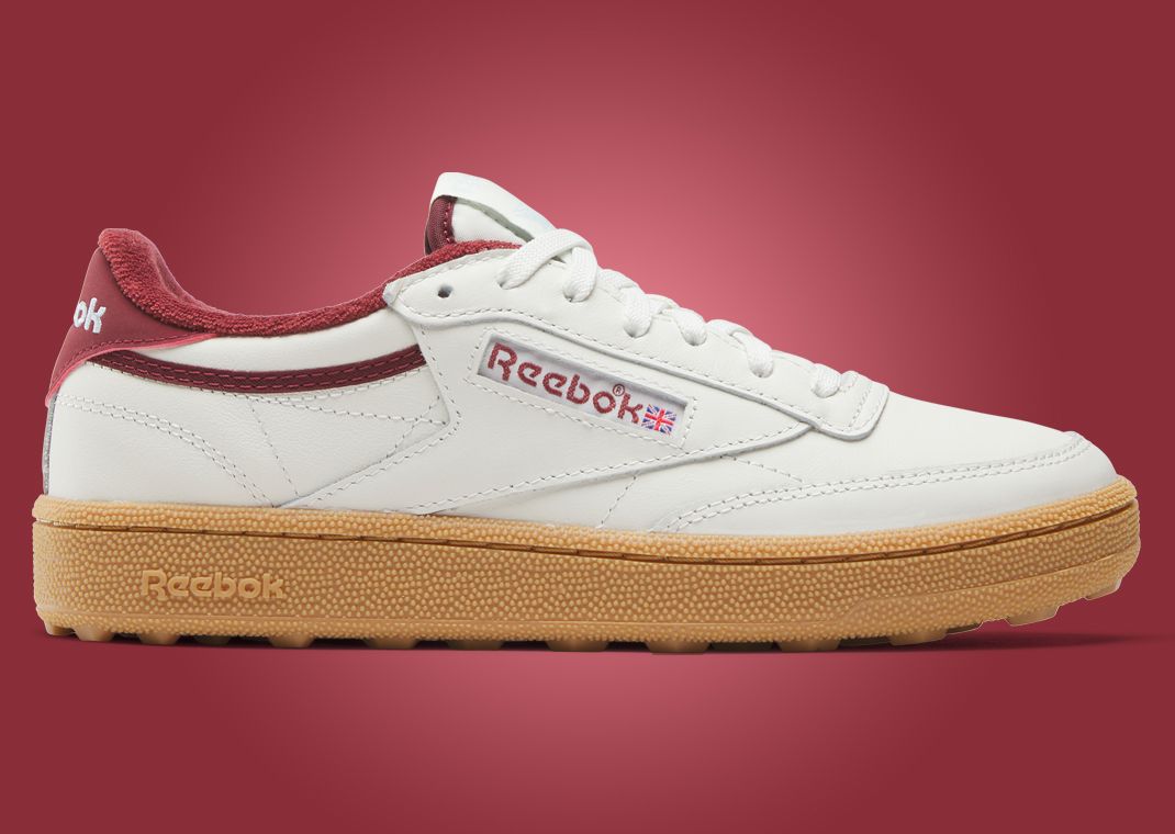 Reebok Club C Golf White Burgundy Gum (W) Lateral