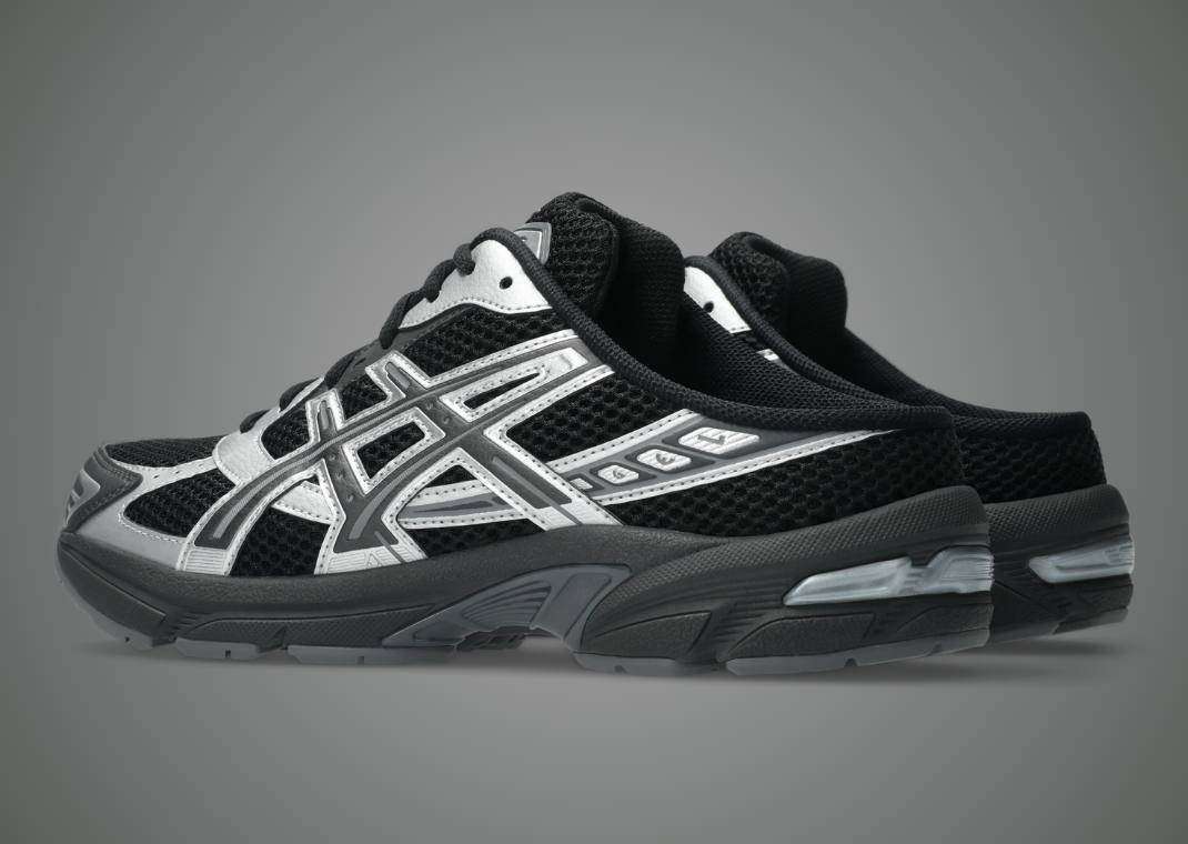 Asics Gel-1130 Mule Black Silver - Heel Angle