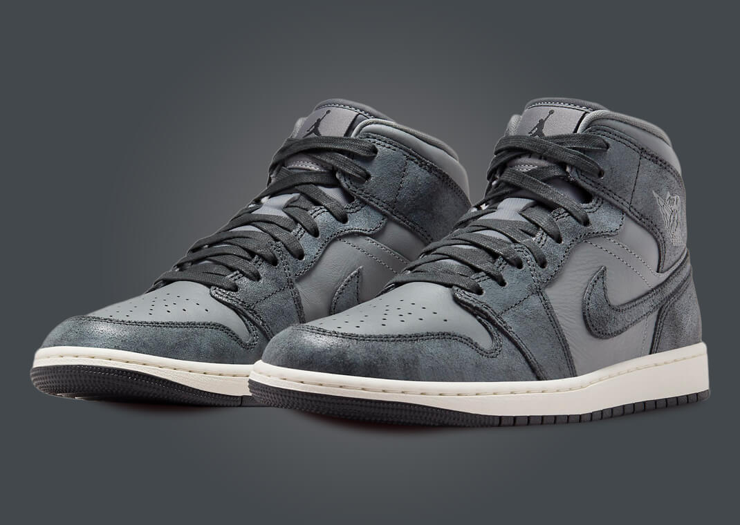 The Women's Air Jordan 1 Mid Distressed Smoke Grey Releases Spring 2024