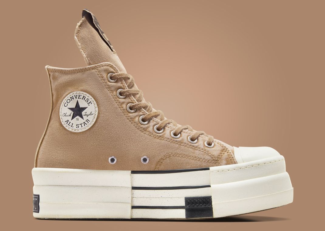 Rick Owens x Converse DBL DRKSTAR Hi Washed Canvas Blonde Medial