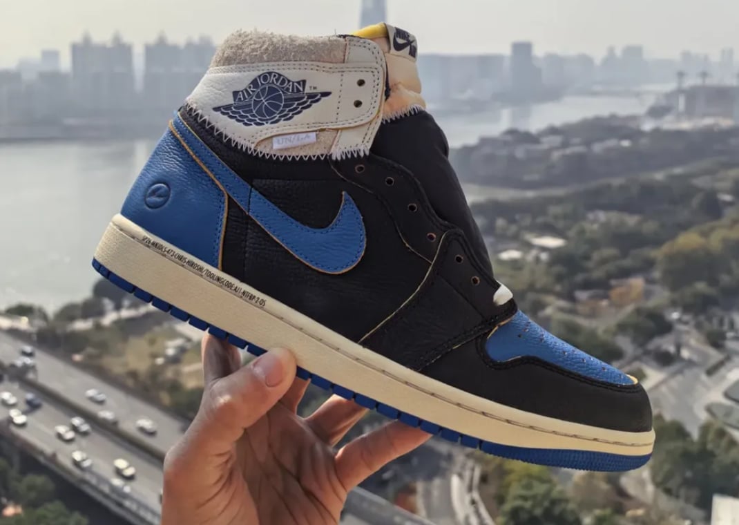fragment design x Union x Air Jordan 1 Sport Royal