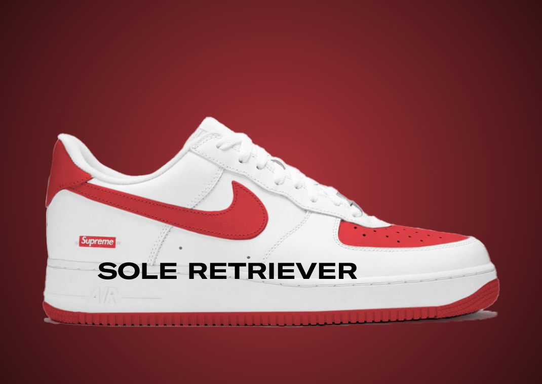 The Supreme x Nike Air Force 1 Low White Speed Red Releases Summer 2024