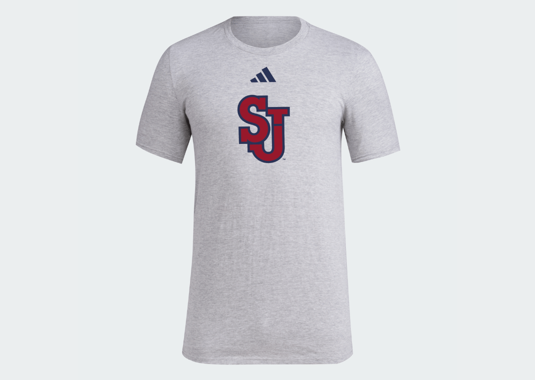 adidas St. John's Icon Logo Tee Medium Grey Heather