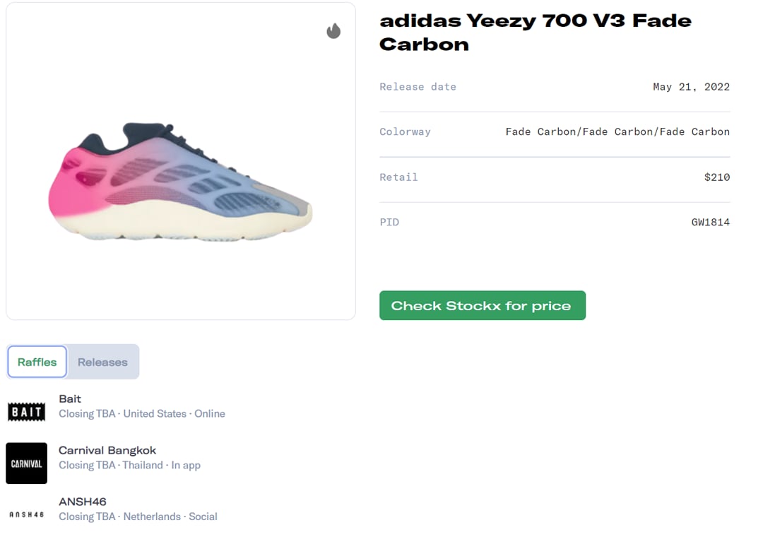 adidas Yeezy 700 V3 Fade Carbon Raffle Guide