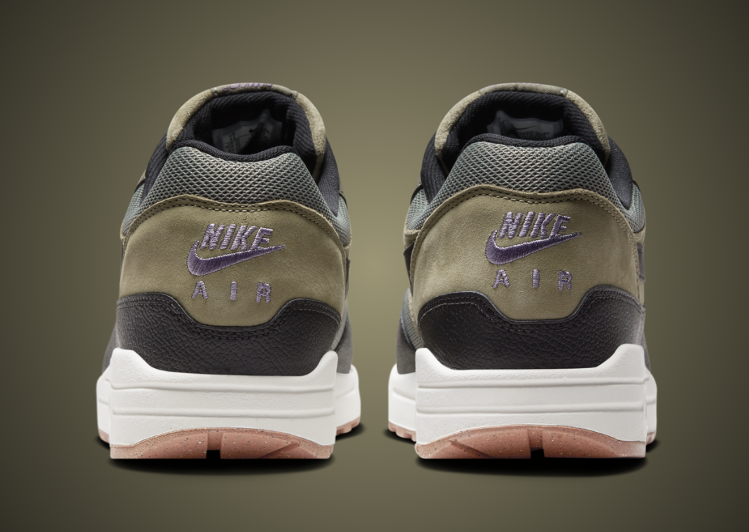 Nike Air Max 1 Dark Stucco Black Heel