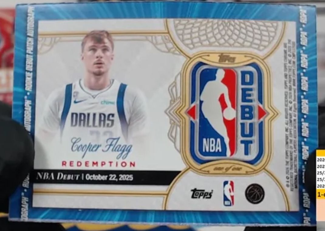 Cooper Flagg Topps Rookie Debut Patch Autograph Redemption Card