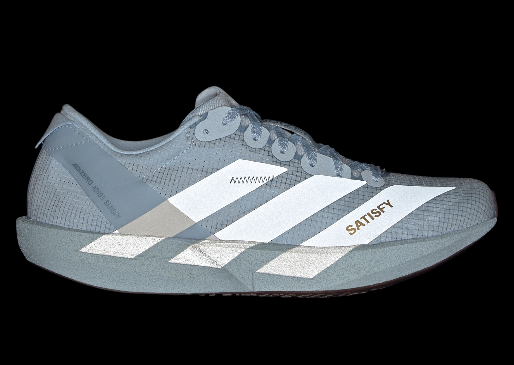 Satisfy x adidas Adizero Adios 9 Blue - Reflective