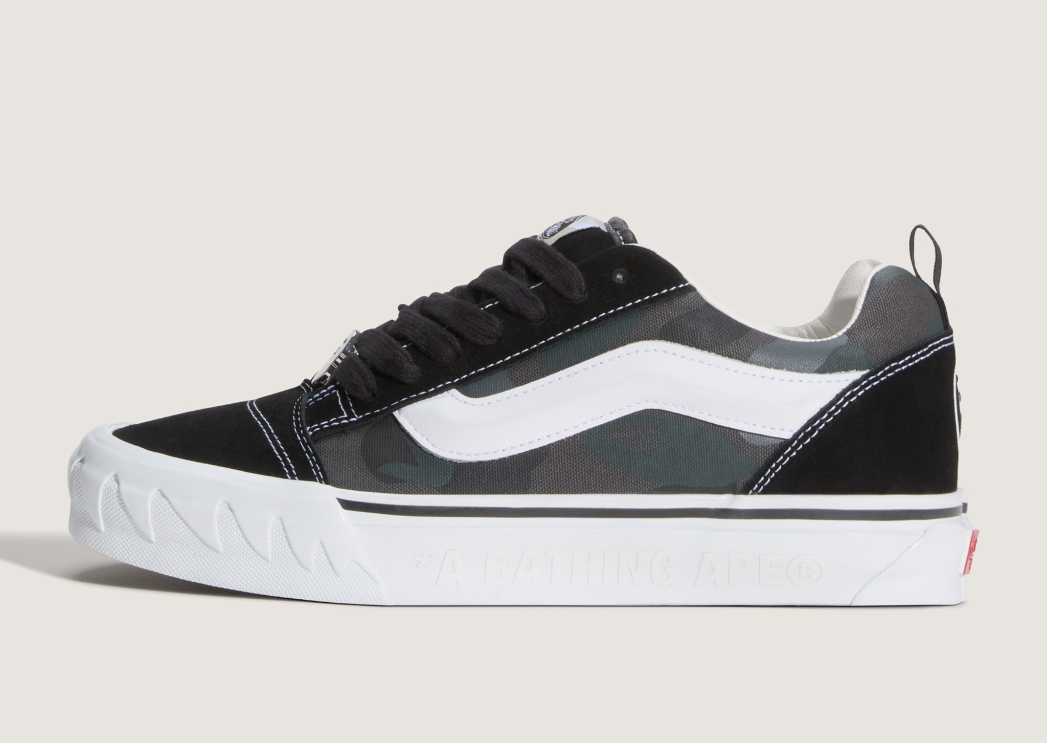 BAPE x Vans Knu Skool Camo Black Lateral