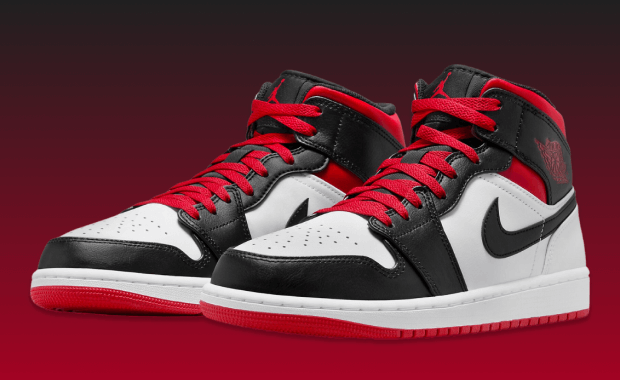 Air jordan 1 mid black/gym red-white hotsell