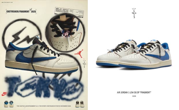 Travis Scott x fragment design x Air Jordan 1 Retro Low OG Sail Military Blue