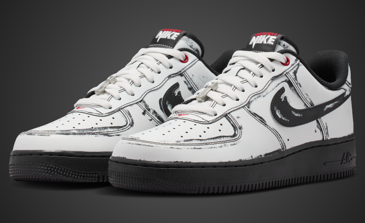 Nike Air Force 1 Low Scream collaboration sneaker with horror-inspired design elements