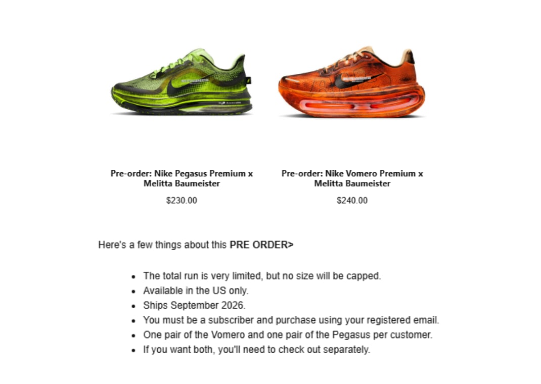 Melitta Baumeister x Nike Restock Info