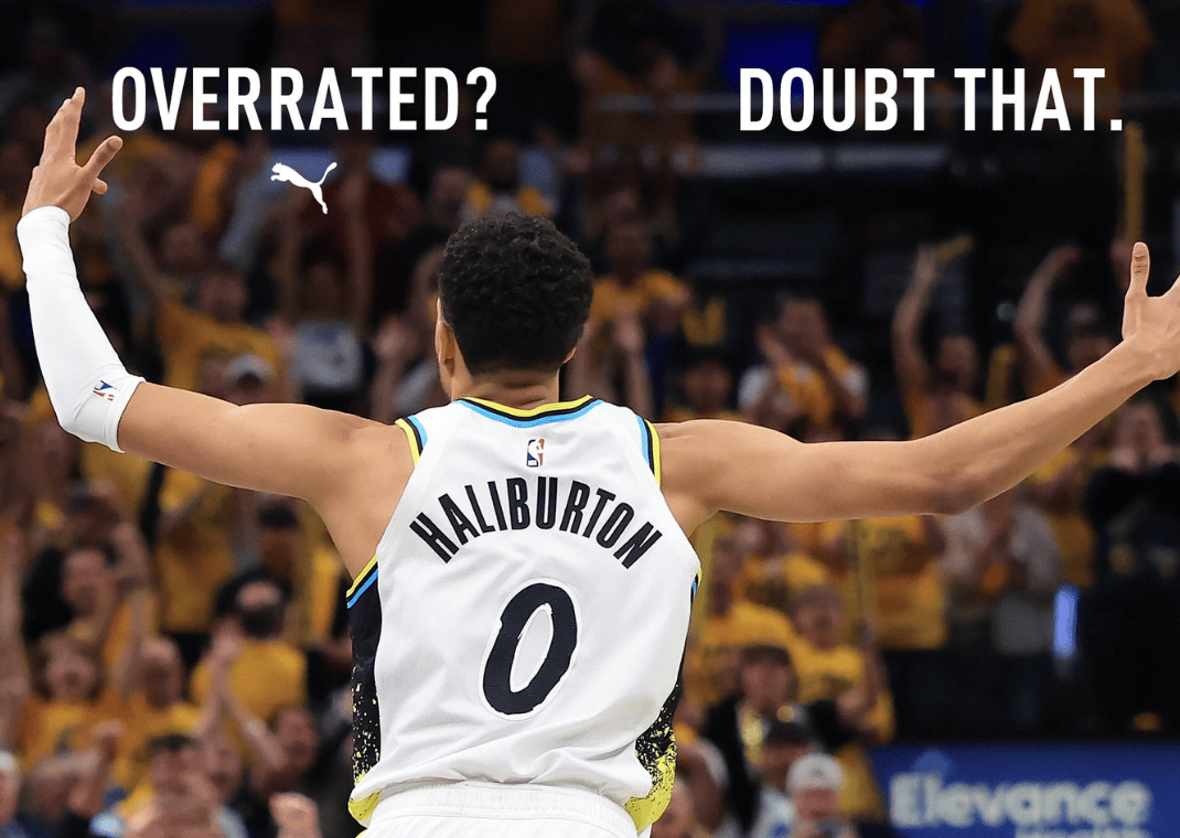 Puma advertisement after Tyrese Haliburton and the Indiana Pacers won the Eastern Conference Finals