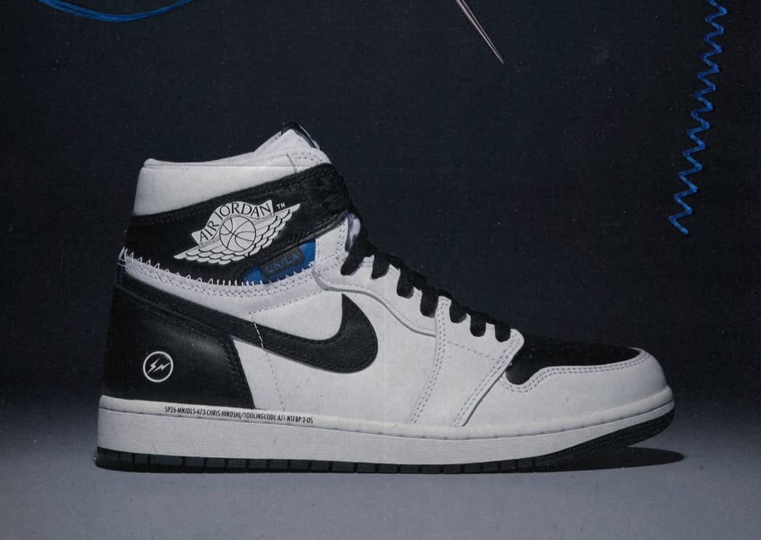 fragment design x Union x Air Jordan 1 White Black
